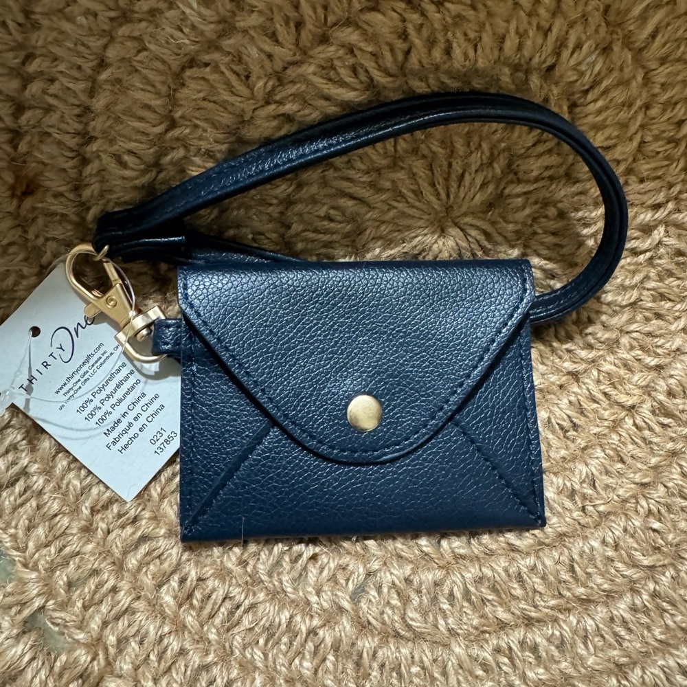 NWT Thirty-One Navy Blue Envelope Card Pouch